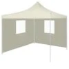 VidaXL Partytent Met 2 Zijwanden Inklapbaar 2x2 M Staal Crème