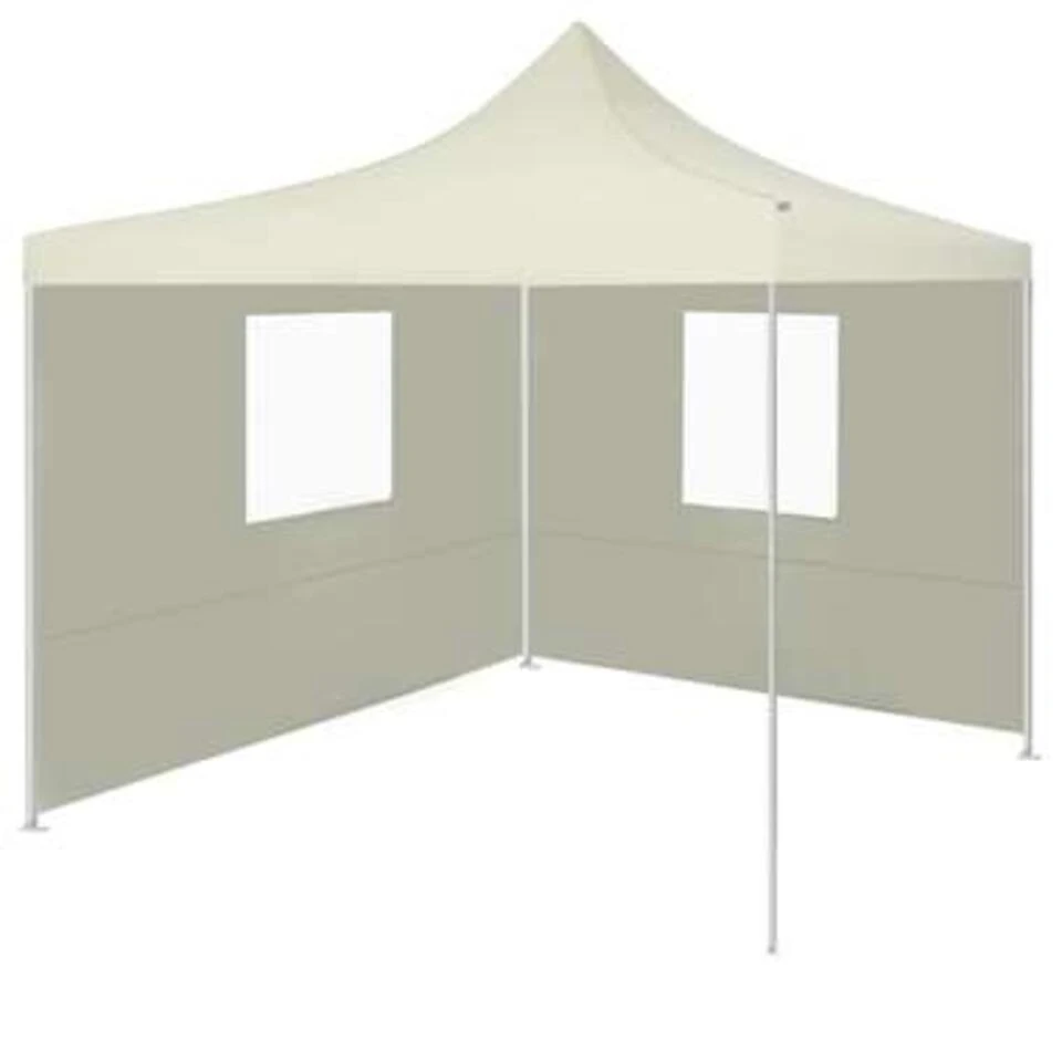 VidaXL Partytent Met 2 Zijwanden Inklapbaar 2x2 M Staal Crème