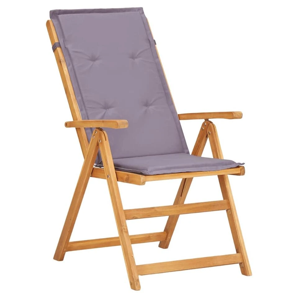 VidaXL Tuinstoelen 2 St Verstelbaar Massief Acaciahout Bruin - Afbeelding 4