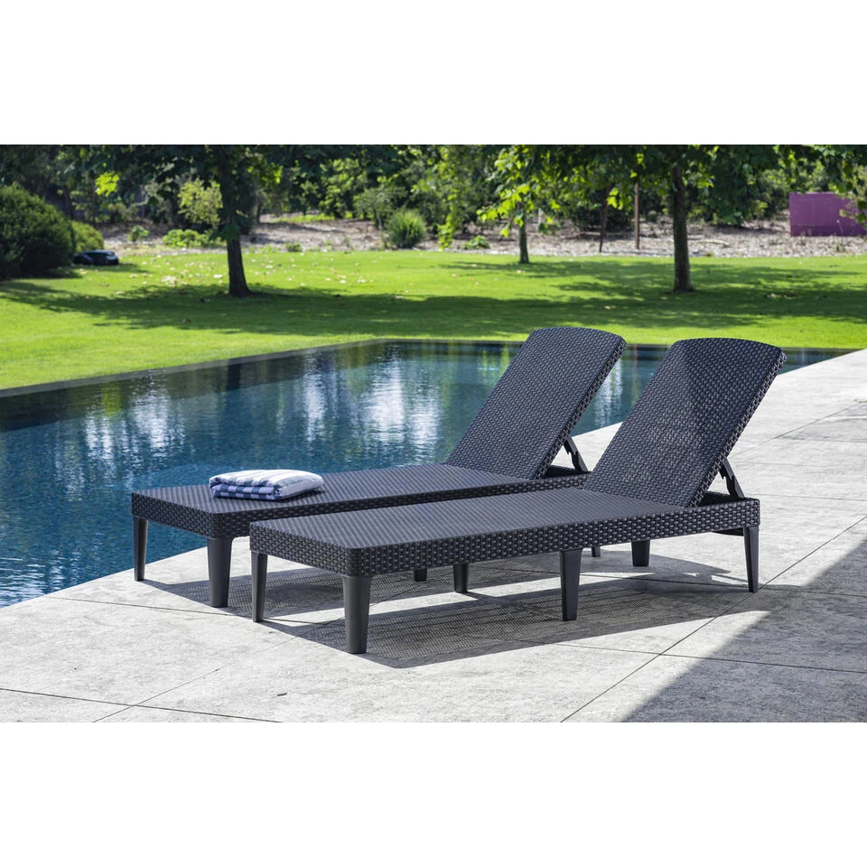 Allibert Jaipur Ligbed - 58x187,5x29 Cm - 2 Stuks - Grafiet - Afbeelding 3