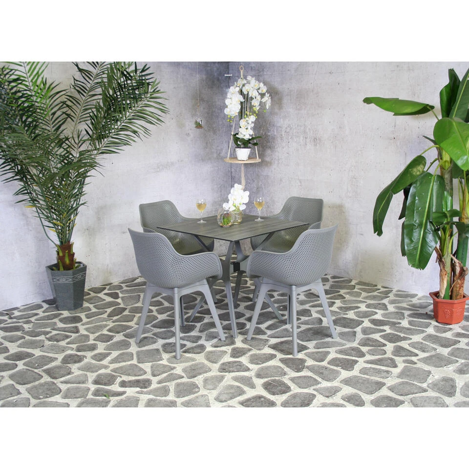 SenS-Line Jasper Tuinstoel - Kunststof - Grijs - Afbeelding 2