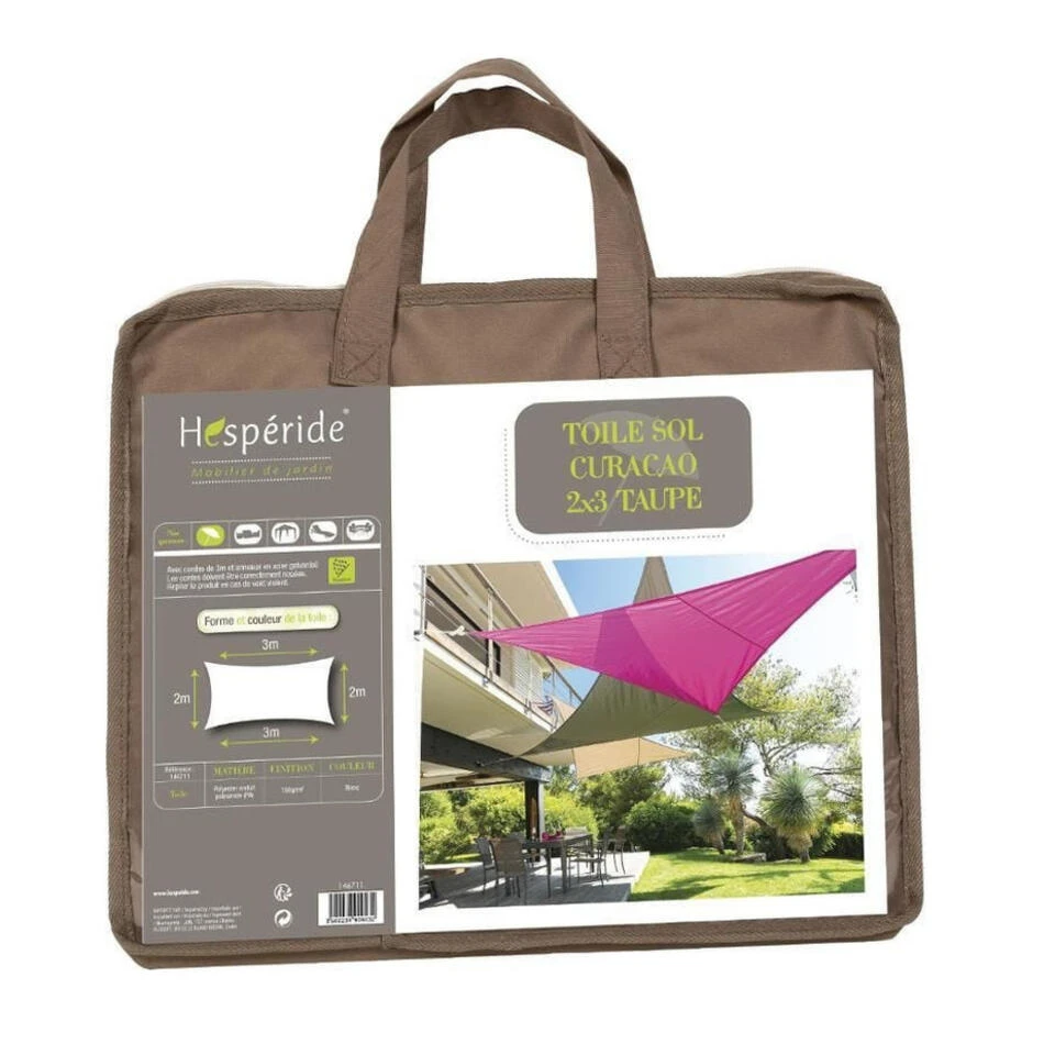 Hesperide Schaduwdoek Curacao - Rechthoekig - Taupe - 2 X 3 M - Afbeelding 3