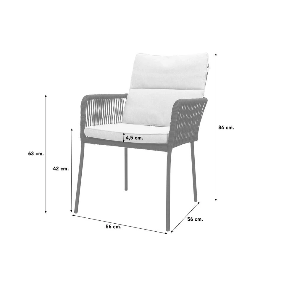 Teresa Dining Rope Tuinstoel - Green - Afbeelding 2