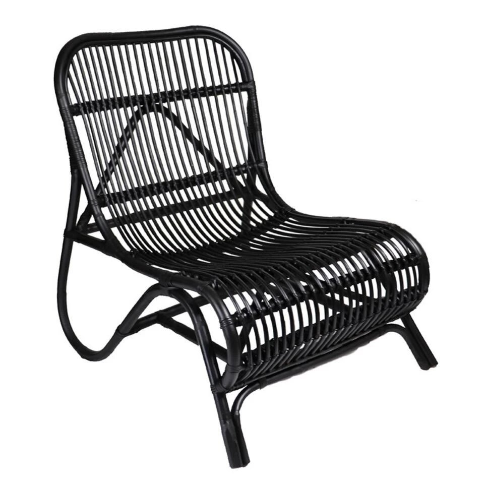 Giga Meubel Loungestoel Rotan Zwart - 65x71x78cm