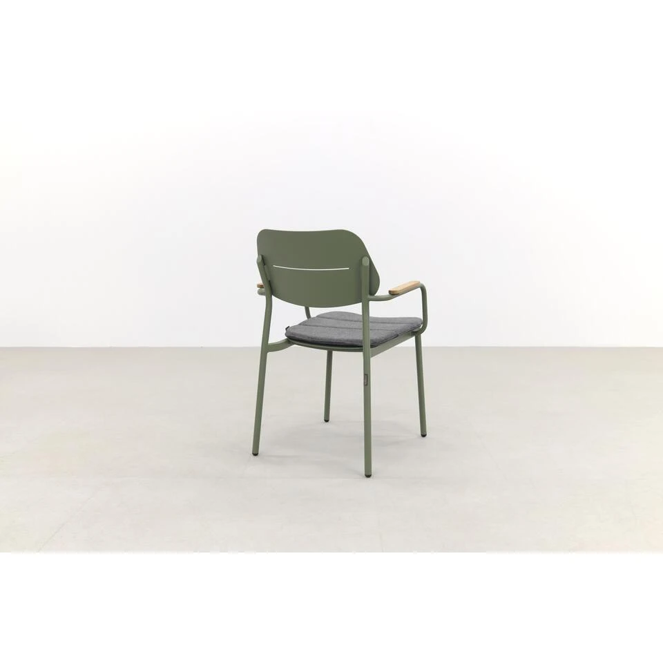 GreenChair Courage Dining Chair - Teak Armleuning - Green - Afbeelding 3