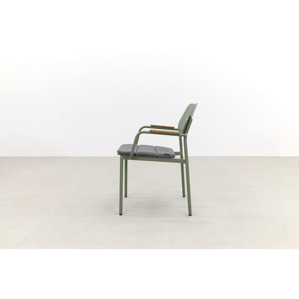 GreenChair Courage Dining Chair - Teak Armleuning - Green - Afbeelding 4