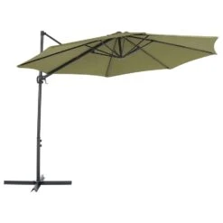 Beliani Cantilever Parasol SAVONA II - Groen Polyester