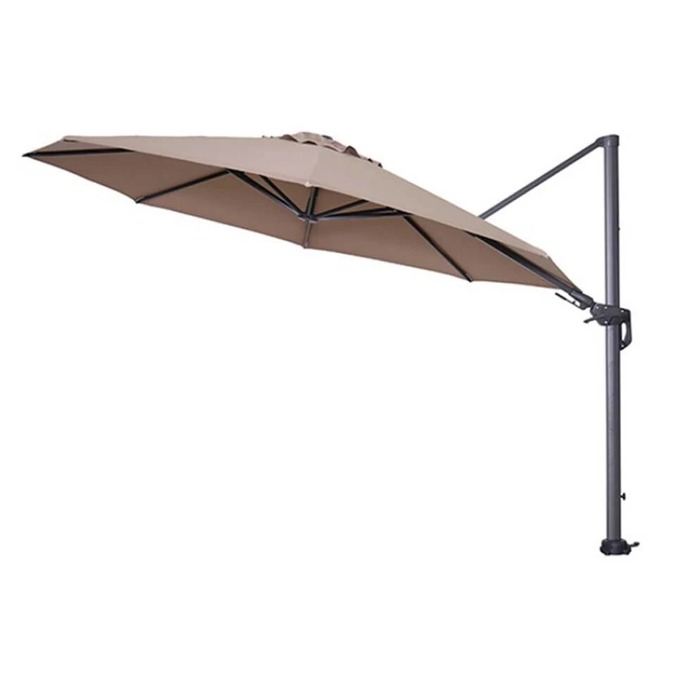 Garden Impressions Hawaii Zweefparasol 350 Cm. Rond - Taupe - Afbeelding 4