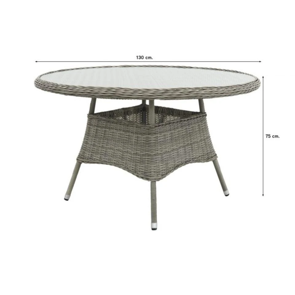 VDG Felina Dining Tuintafel 130 Cm. - Paloma Grijs - Afbeelding 2