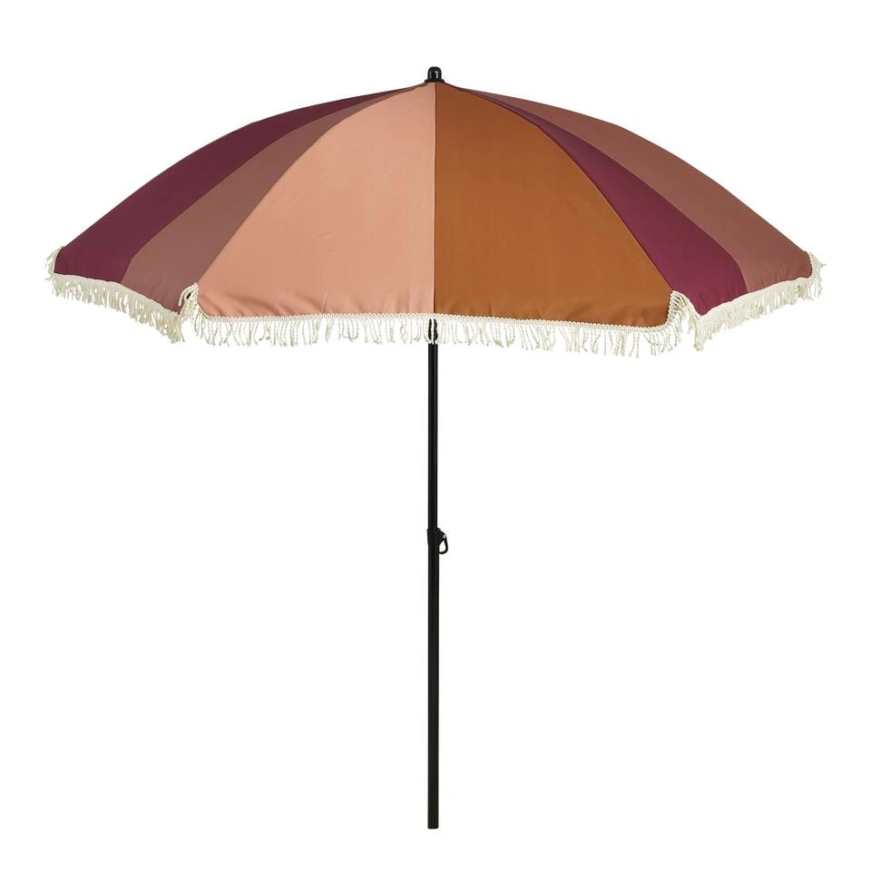 In The Mood Collection Parasol Gestreept - H238 X Ø220 Cm - Roze