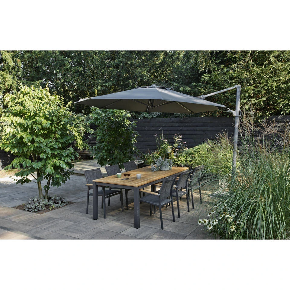 Exotan Parasol Buiten Roma - Aluminium - Antraciet - 265x350x350 - Afbeelding 4