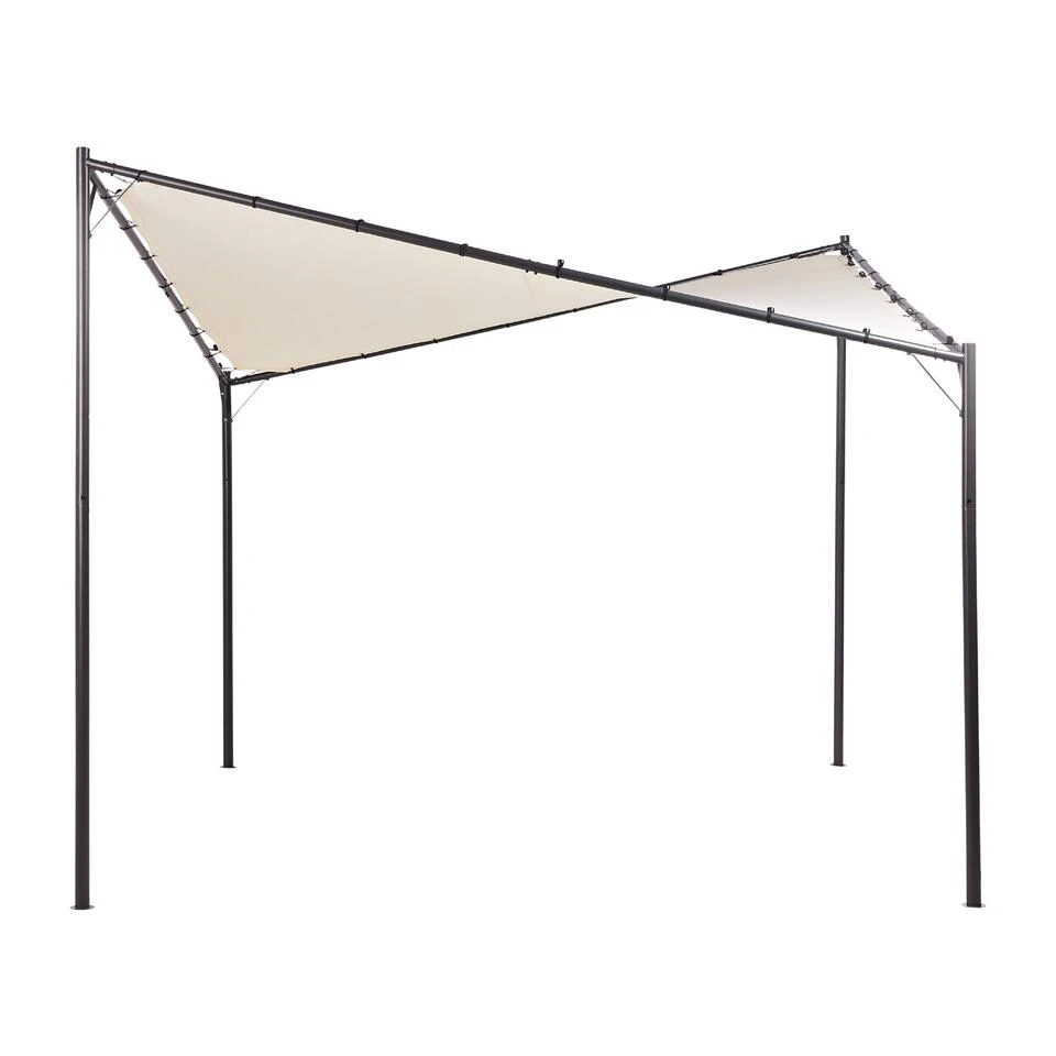 Beliani Tuinpaviljoen AVENTINE - Beige Polyester, Staal - Afbeelding 4