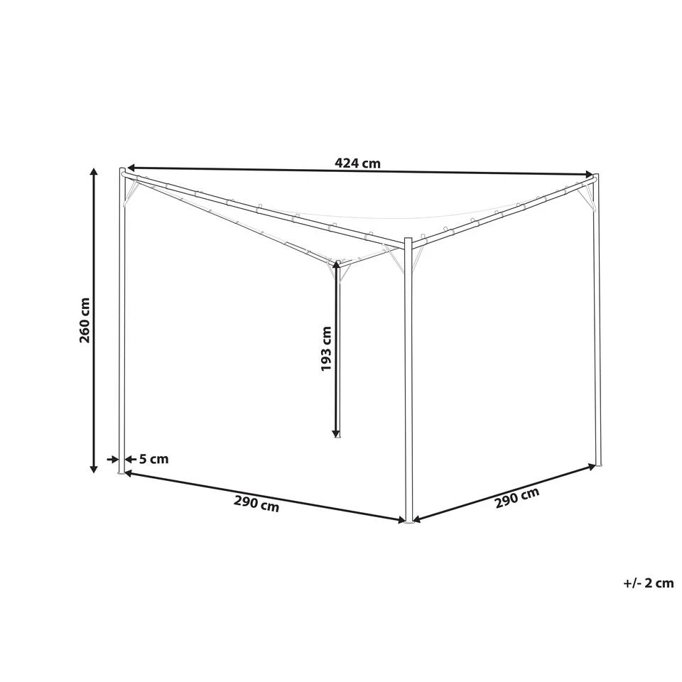 Beliani Tuinpaviljoen AVENTINE - Beige Polyester, Staal - Afbeelding 3