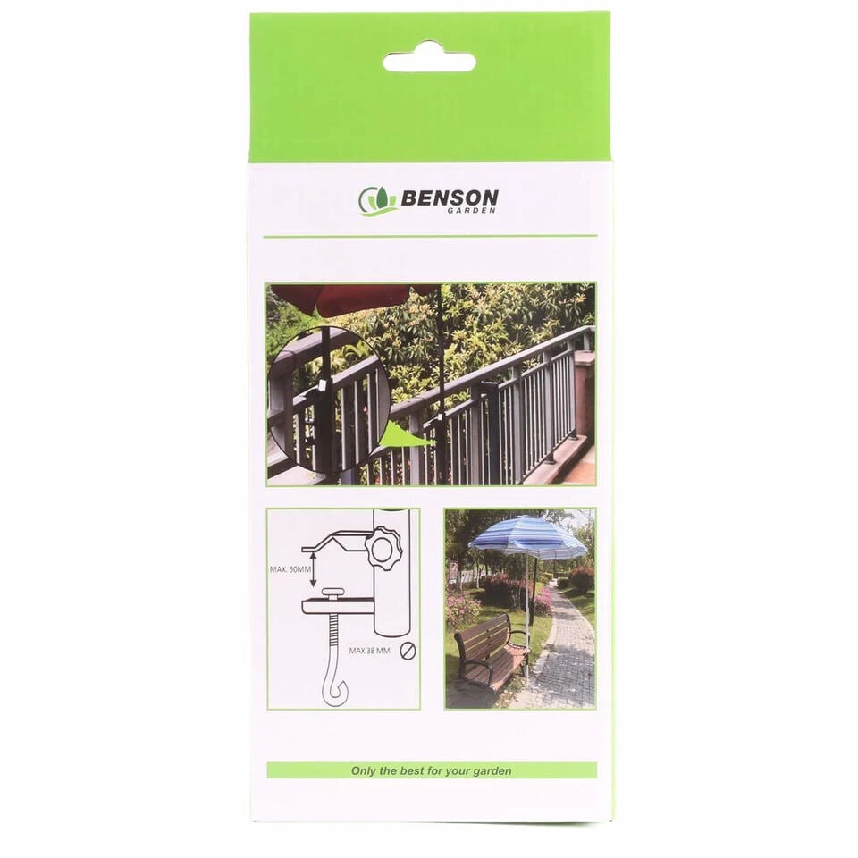 Benson Parasolvoet - Voor Balkon - Zwart - Metaal - 15,5 Cm - Afbeelding 2