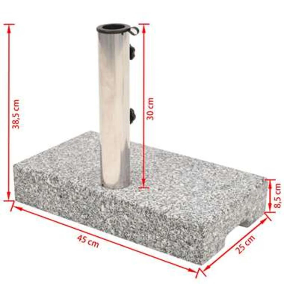 VidaXL Parasolvoet Rechthoekig 25 Kg Graniet - Afbeelding 2