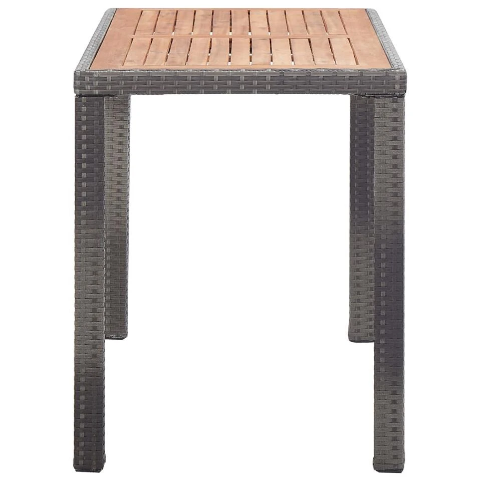 VidaXL Tuintafel 123x60x74 Cm Massief Acaciahout Antraciet En Bruin - Afbeelding 2