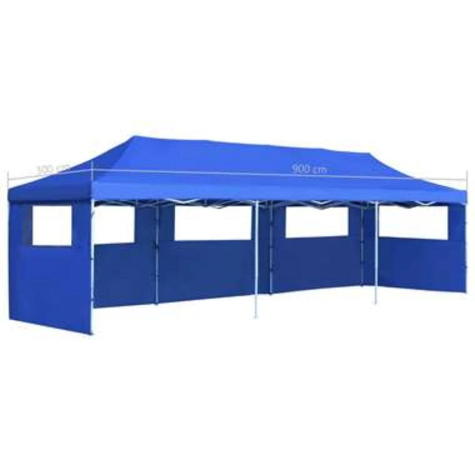 VidaXL Vouwtent Pop-up Met 5 Zijwanden 3x9 M Blauw - Afbeelding 2