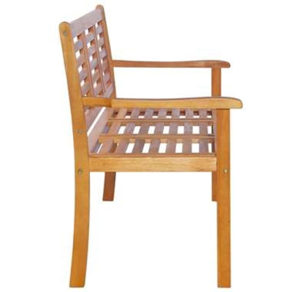 VidaXL Driezits Tuinbank 150 Cm Massief Eucalyptushout - Afbeelding 3