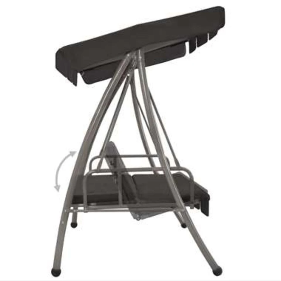 VidaXL Schommelbank Voor Buiten Met Dak 192x118x175 Cm Staal Antraciet - Afbeelding 3