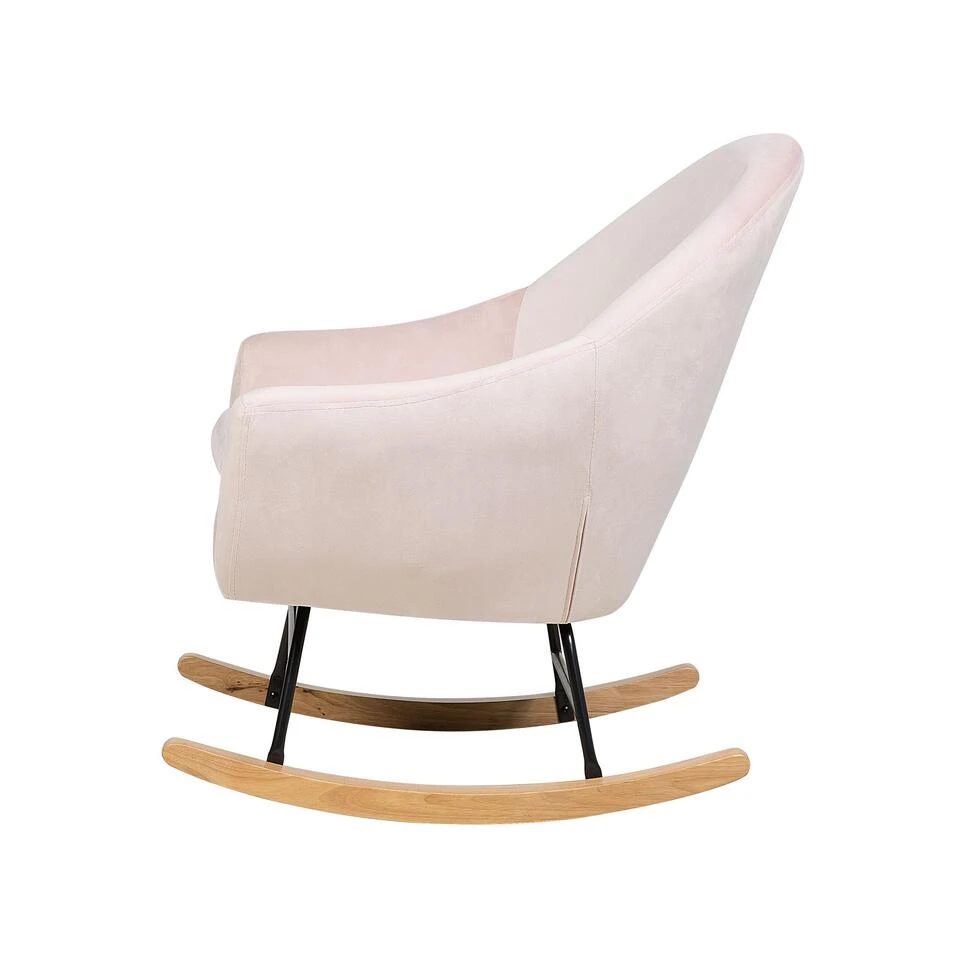 Beliani Schommelstoel OXIE - Roze Fluweel - Afbeelding 4