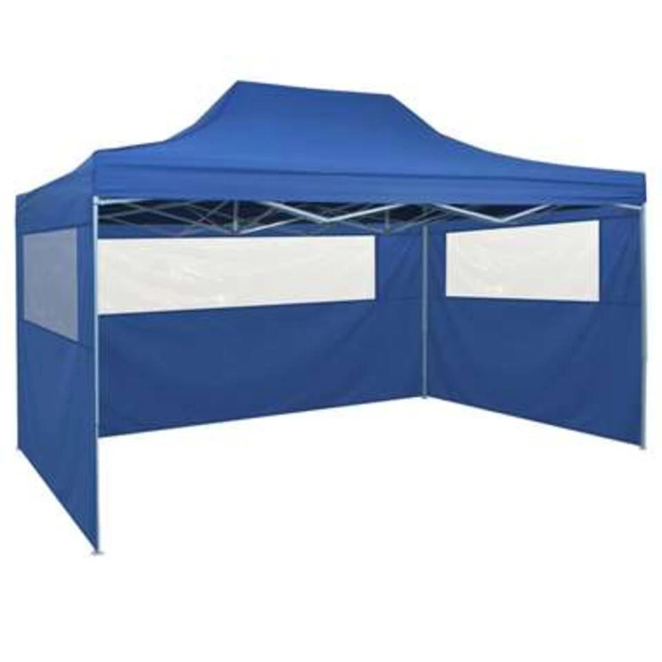 VidaXL Vouwtent Pop-up Met 4 Zijwanden 3x4,5 M Blauw - Afbeelding 4