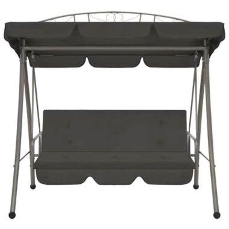 VidaXL Schommelbank Voor Buiten Met Dak 198x120x205 Cm Staal Antraciet - Afbeelding 2