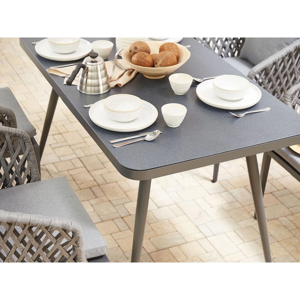 Beliani Tuintafel LIPARI - Grijs Aluminium - Afbeelding 4