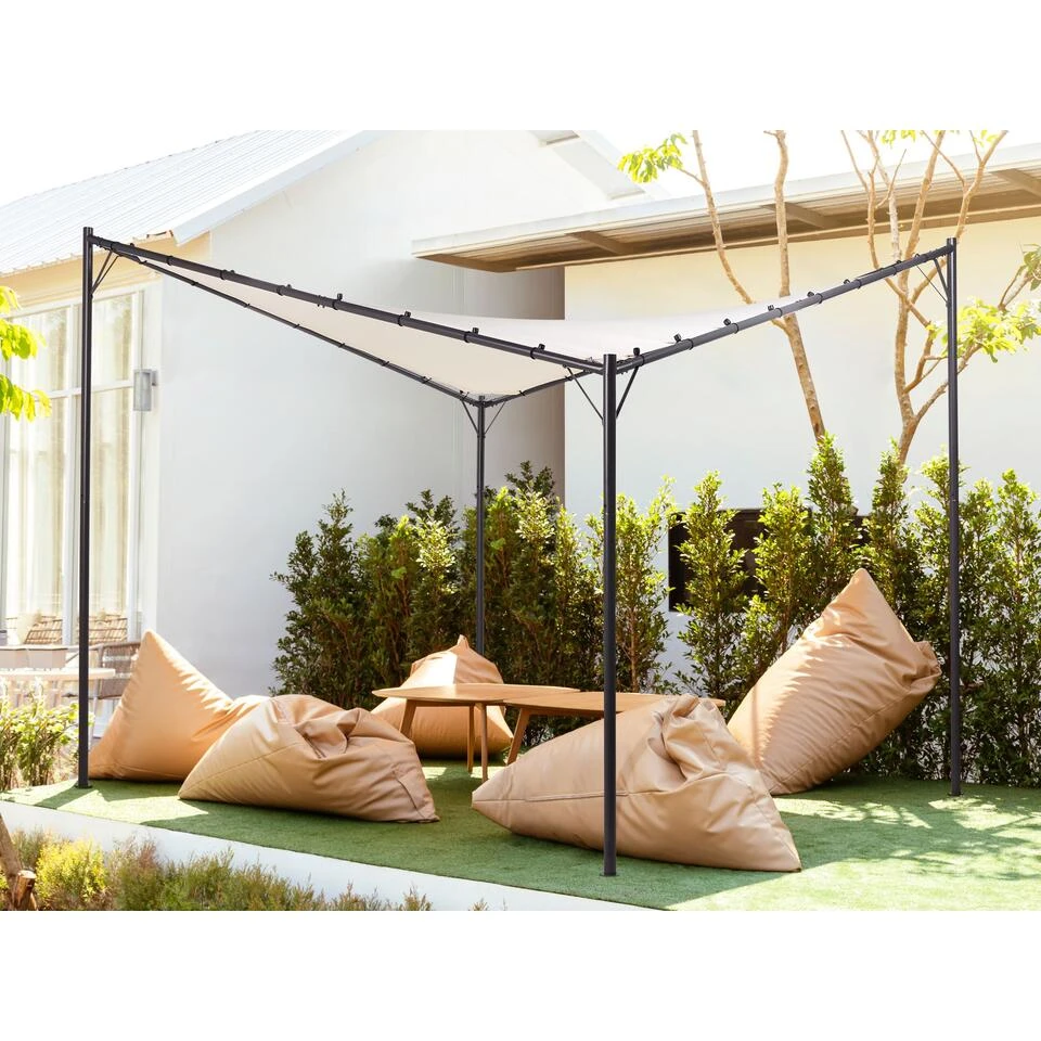 Beliani Tuinpaviljoen AVENTINE - Beige Polyester, Staal - Afbeelding 2