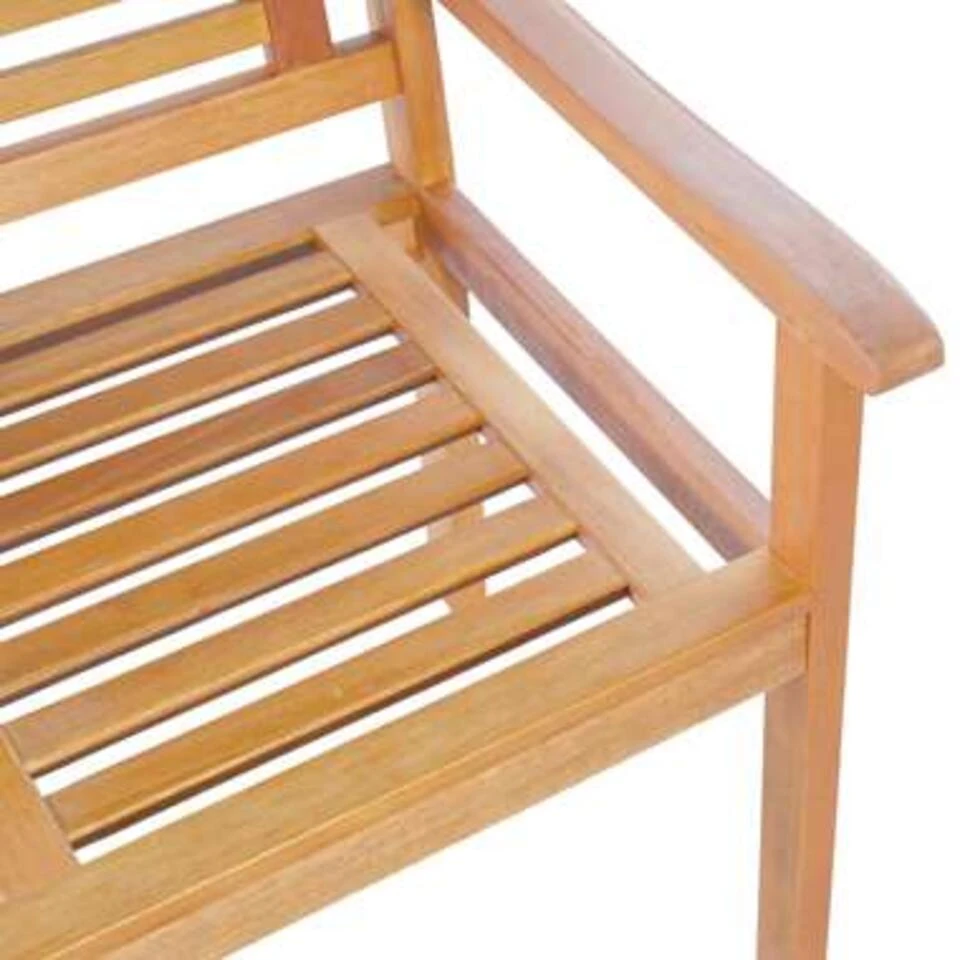 VidaXL Driezits Tuinbank 150 Cm Massief Eucalyptushout - Afbeelding 4