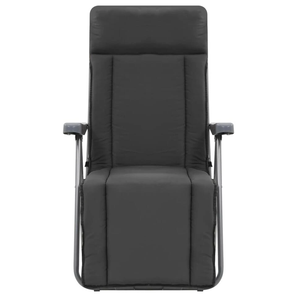 VidaXL Tuinstoelen Met Kussen Inklapbaar 2 St Grijs - Afbeelding 3