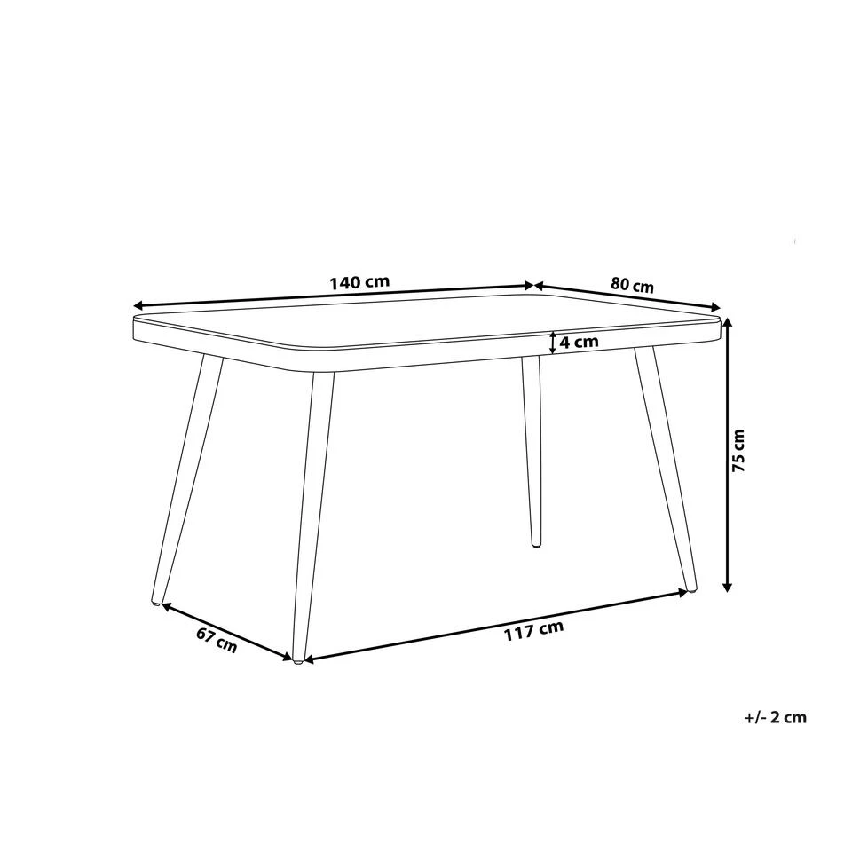Beliani Tuintafel LIPARI - Grijs Aluminium - Afbeelding 3