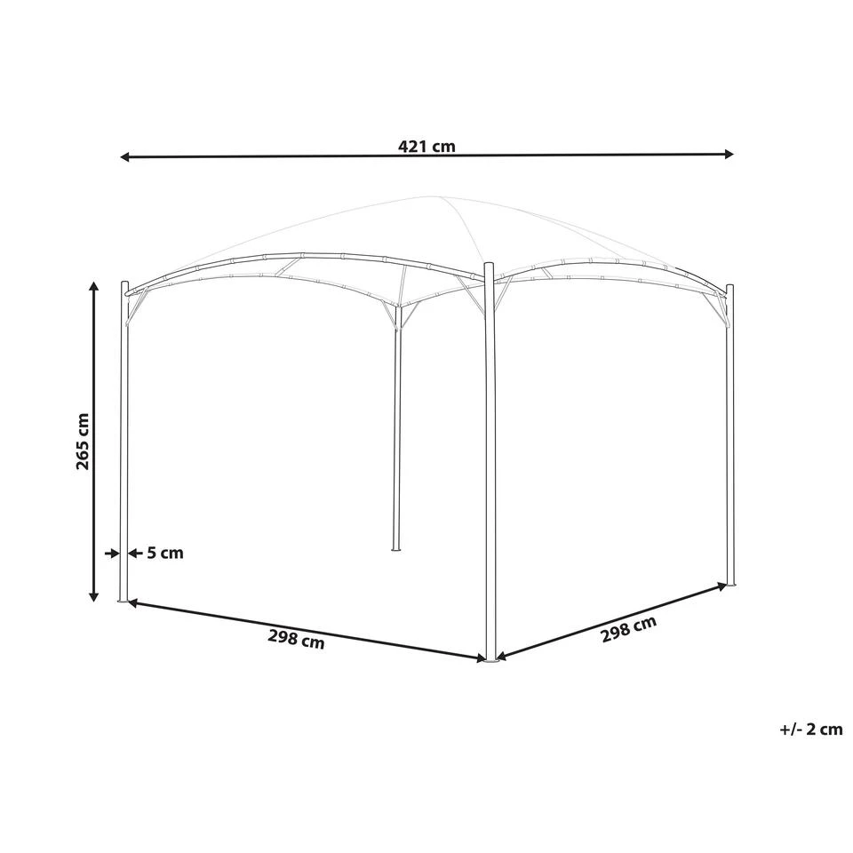 Beliani Tuinpaviljoen VOMERO - Grijs Polyester, Staal - Afbeelding 3